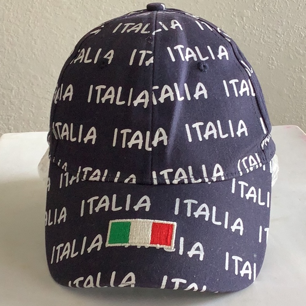 Italia Embroidered Flag Baseball Cap - Navy ONE OF A KIND !!!